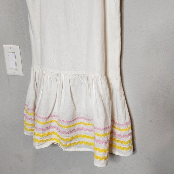 Lisa Marie Fernandez Target linen blend white/yellow/pink dress. XXS. Pockets - Picture 9 of 16